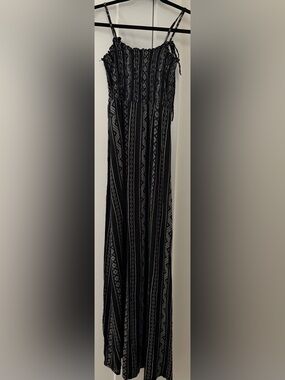 Ardene Black & Gray Vertical Stripe Maxi Dress